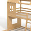 Lit superposé double en bois massif avec tablettes, garde-robe et glissade-355027559-364566859