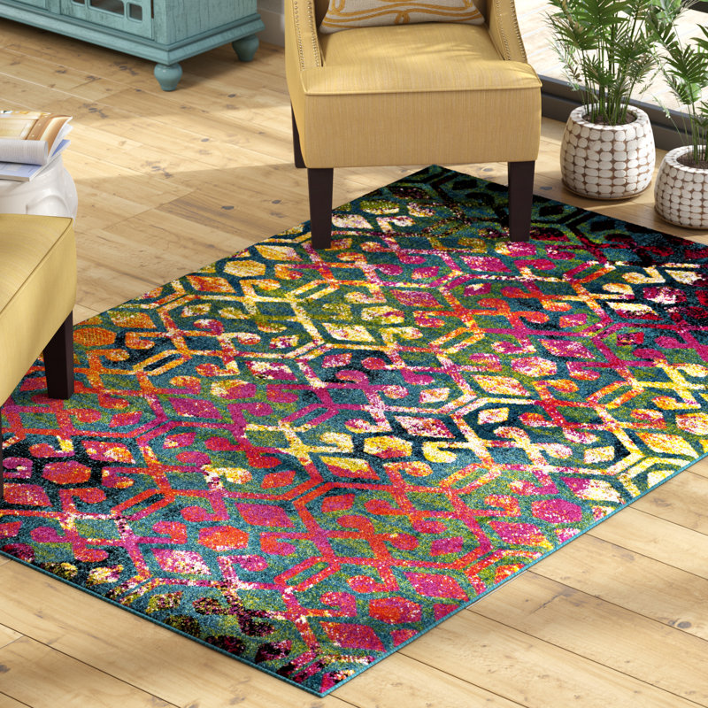 Tapis à motif géométrique Donnitta Performance, Rectangle 4 pi x 6 pi