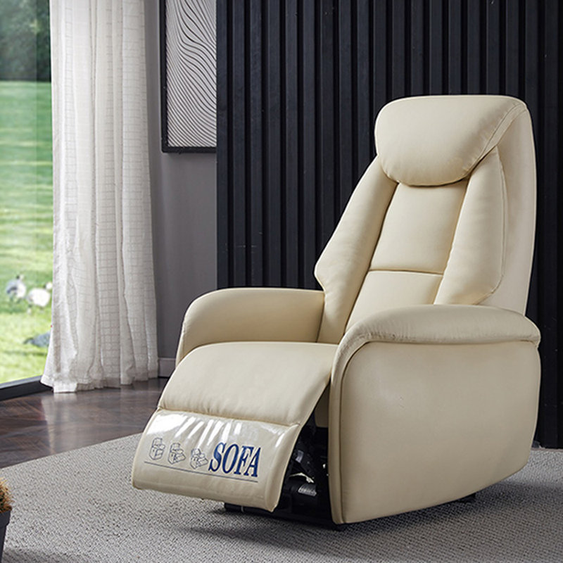 Chaise berçante réglable confortable et décontractée, Blanc cassé / blanc