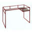 Bureau d'écriture moderne avec dessus en verre avec rangement ouvert, parfait pour le bureau à domicile et les espaces d'étude-181131855