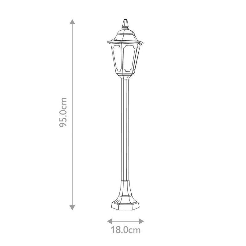 Eklund Transparent Lamp Post (Full), 950cm H x 180cm W x 180cm D