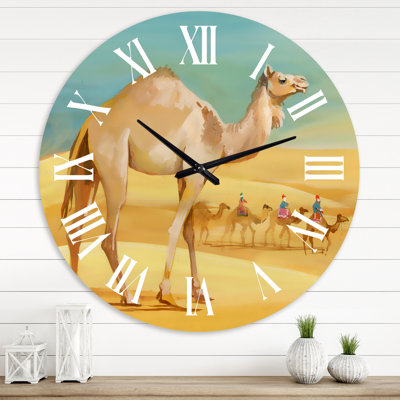 Camels In Desert - Farmhouse wall clock