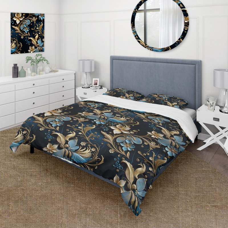 Ensemble de housse de couette Gilded Luxe Paisley Pattern III - Paisley, Housse de couette simple + 1 taie décorative stan