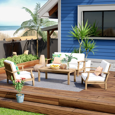 Modway Marina 4 Piece Outdoor Patio Teak Set