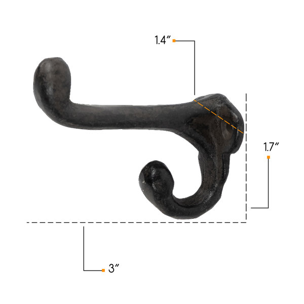 Rustic State Piston Railroad Spike Cast Iron Hooks 5.20 Set of 4