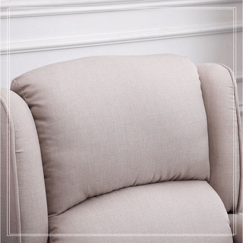 Massage Recliner Sofa with Heat Function, Remote Control, Beige