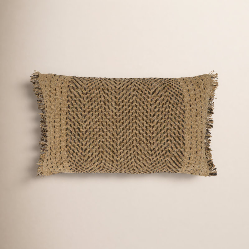 Housse et insert de coussin rectangulaire Carey, Plumes, Naturel
