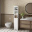 Grande armoire de rangement pour salle de bain avec tablettes réglables, conception mince et anti-basculement pour les petits espaces, la maison et la cuisine