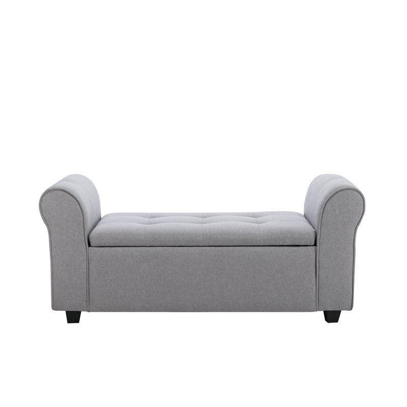 Axelrad Fabric Upholstered Storage Bench, Grey
