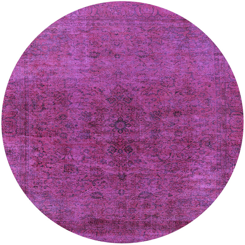 Tapis 100% moderne lavable à la machine de style Mid-Century 1853, Rond 3 pi