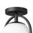 1-Light Matte Black Flush Mount Ceiling Light with Frosted Glass Shade
