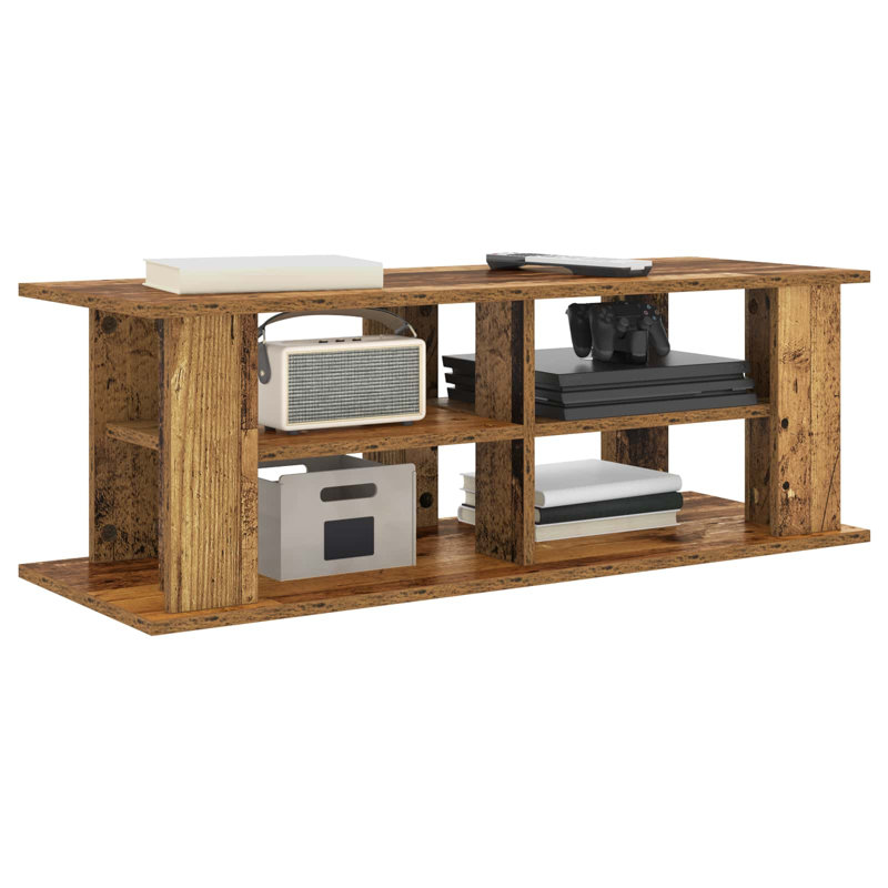 Unfinished TV Stand for TVs up to 77", Old Wood
