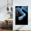 Blue Viper Red Eyes Contemporary Snake Wall Art Print 1 Piece Wrapped Canvas Wall Art-1143340836