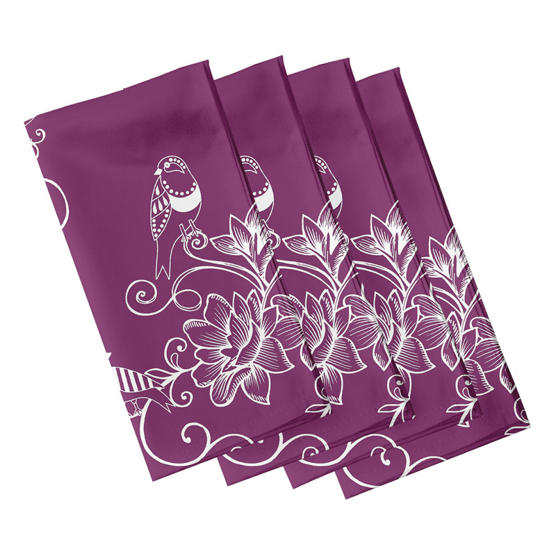 Cigi Morning Birds Napkins, Purple