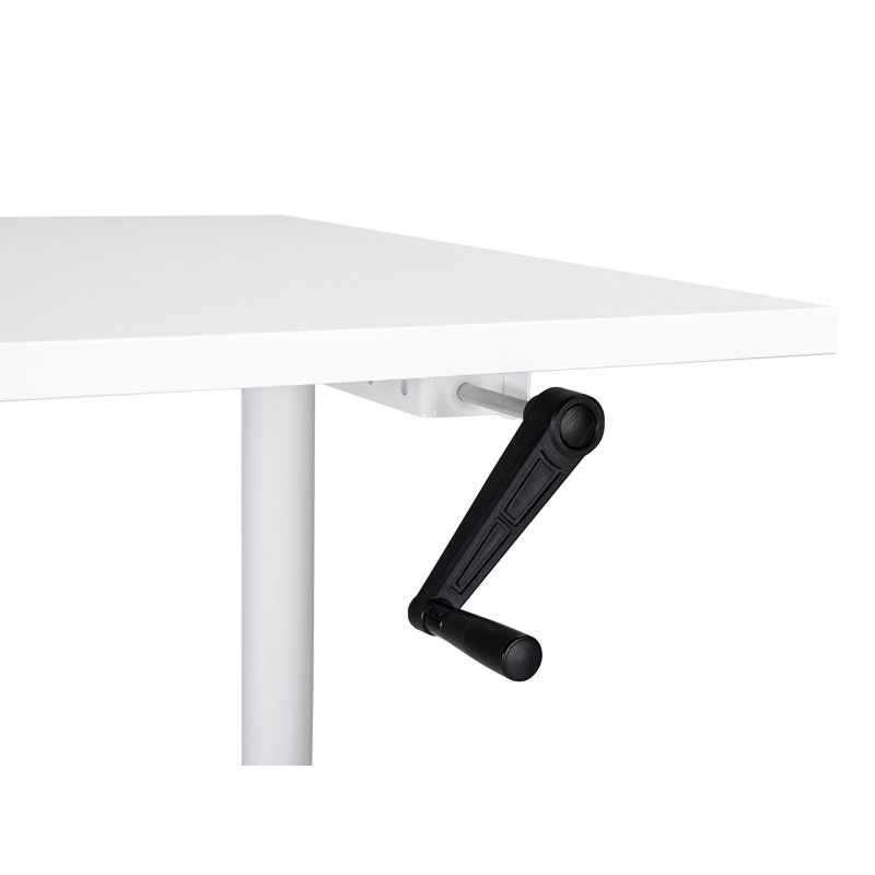 Amarianna Adjustable Metal Base Standing Desk, White, White, 119cm H x 120cm W x 72cm D