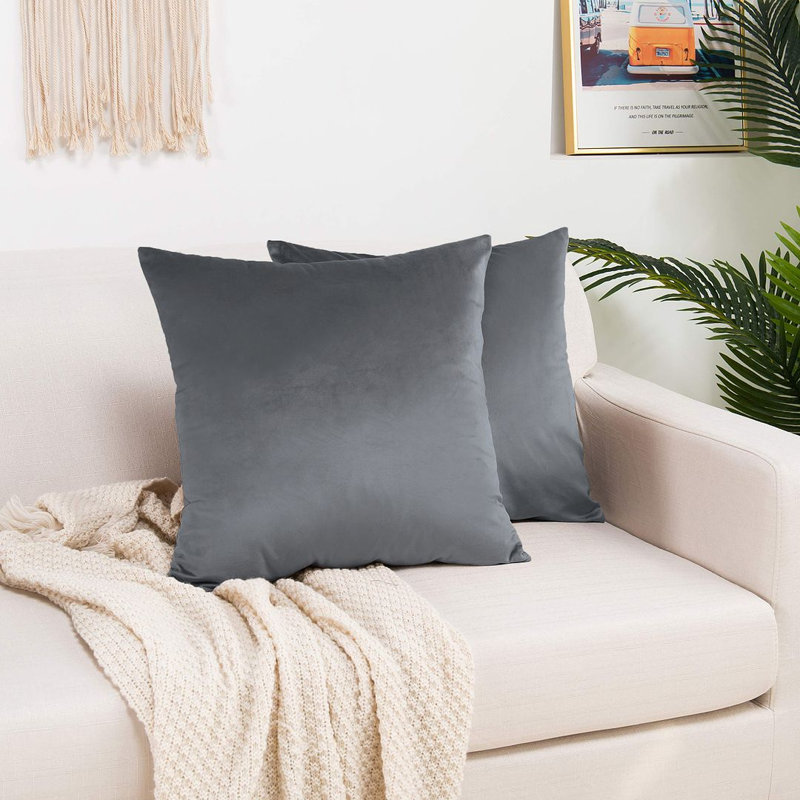 Shiny Velvet Pillow Cover, H 12 po x l 20 po, Forme rectangulaire, Moka