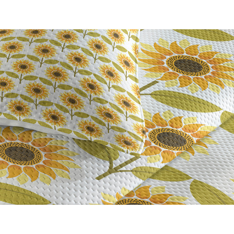 Flower Polyester Floral Coverlet