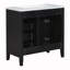Ensemble de meuble-lavabo simple 36 po avec plateau en céramique Shavette-660871951
