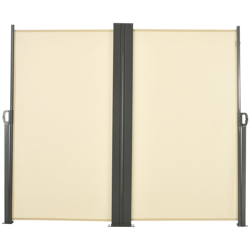 Auvent latéral double rétractable, mur d'intimité extérieur 236 po x 71 po, écran de patio pour jardin, balcon, cour arrière