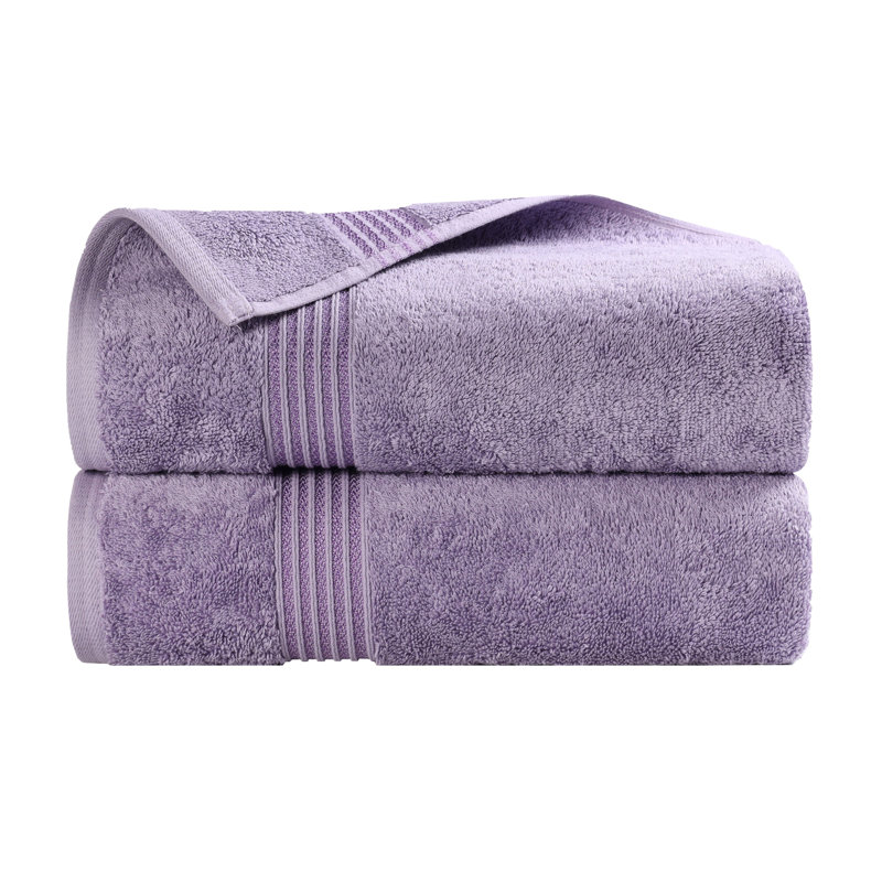 Oleg Heritage Egyptian Cotton Soft Absorbent Luxury Bath Towel Set, Mauve royal, Serviettes de bain ‑ emballage de deux