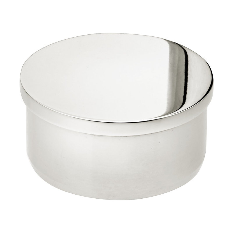 Embout plat en acier inoxydable poli de 2 po de diamètre de 2 po Rail Rail - 1 paquet, Acier inoxydable poli
