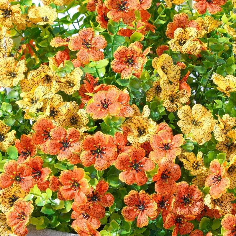 Artificielle artificielle, automne, automne, mamans, plantes, fleurs pour l'extérieur, Orange / Jaune