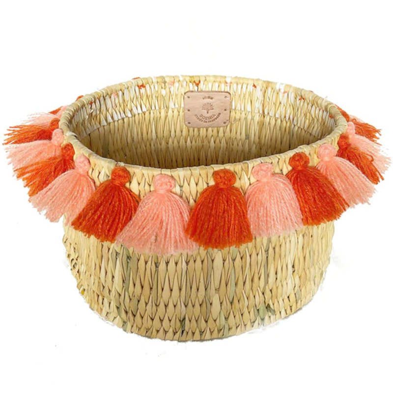Petit panier avec pompons Séverine, Coucher de soleil