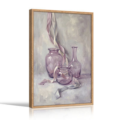 Purple Vases Canvas Wall Art Oil Painting Print Set Of 1