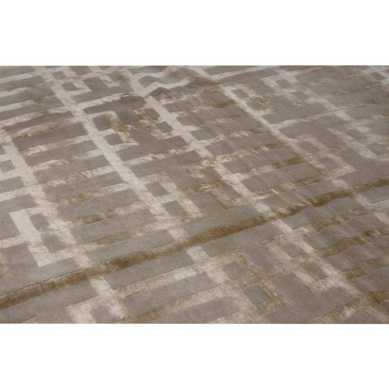 Hand Woven Silk and Wool Area Rug