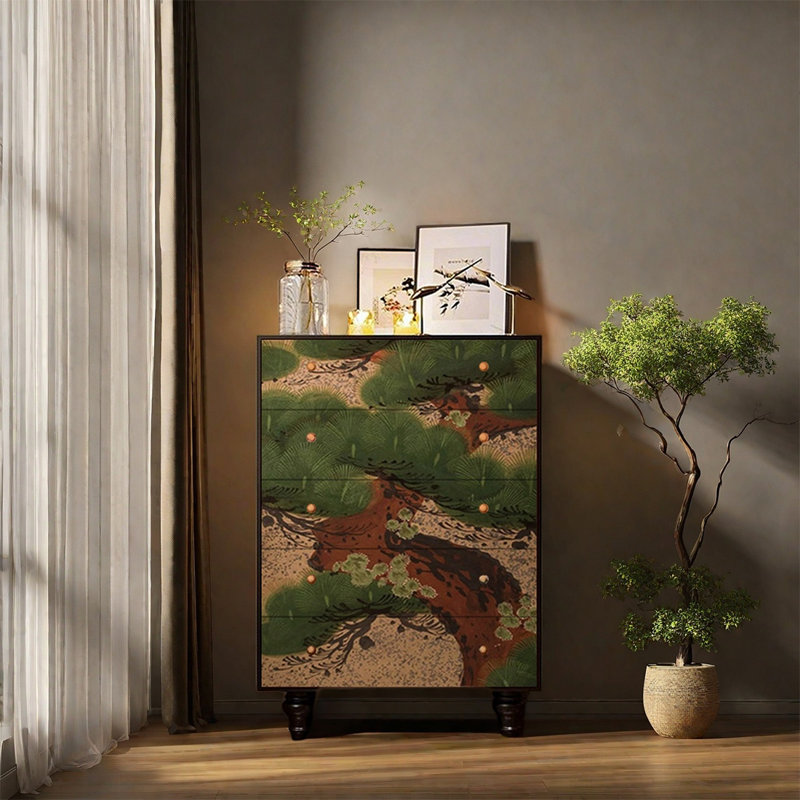 Solid Pine Multi Drawer Storage Cabinet, Black