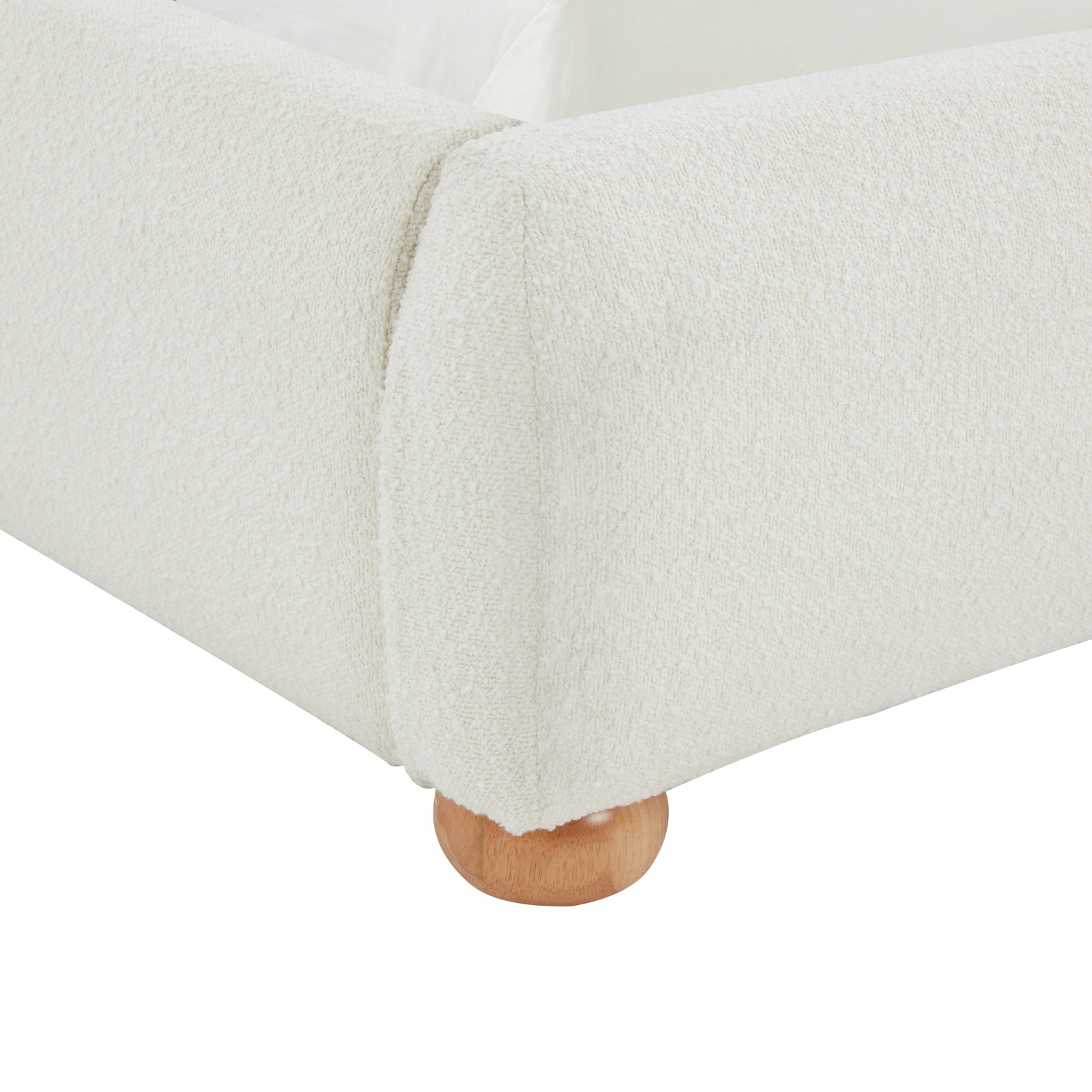 Liza Upholstered Bed, Queen, Ivory Boucle