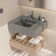 31.5" L X 18.1" W X 5.9" D Wall-Mount Bathroom Sink Solid Surface Material SWBS18BK-3218