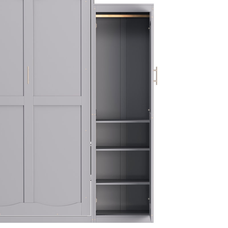 Armoire avec armoires Murphy, Plein, Gris