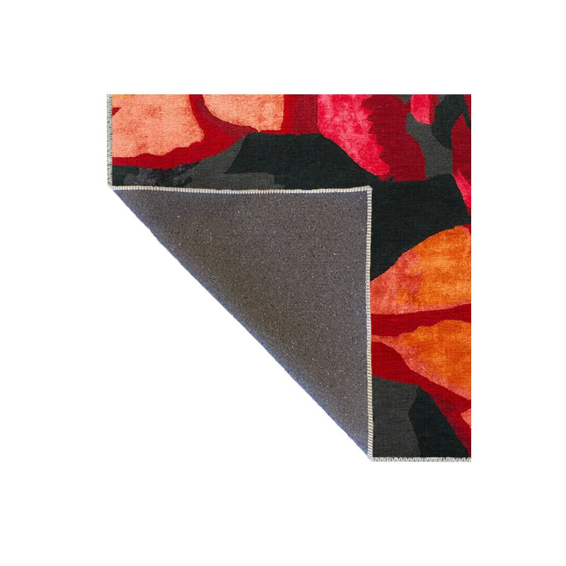 Tapis décoratif gris moderne à motif floral abstrait et gris à motif lavable à la machine