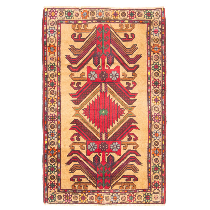 Tapis brun Teimani 2 pi 8 po x 4 pi 3 po