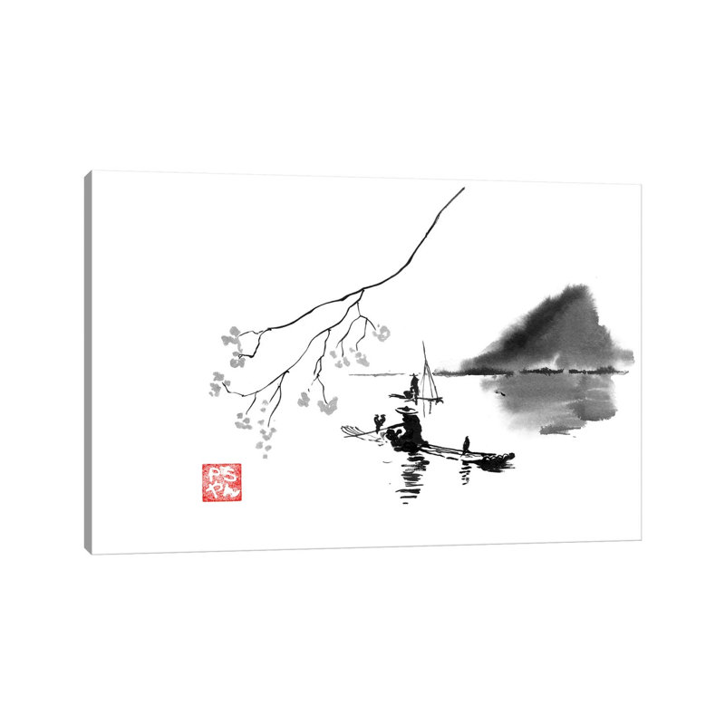 Lake by Péchane - Painting on Canvas, 66.04 cm H x 45.72 cm W x 1.91 cm D, Wrapped Canvas