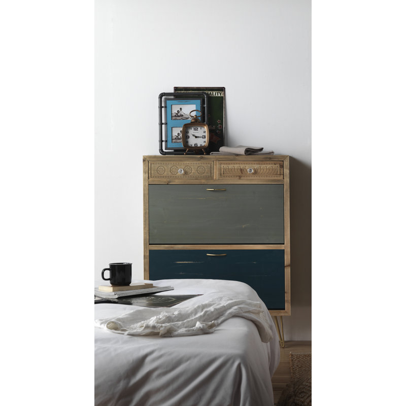 14 Pair Solid Wood Shoe Storage Cabinet