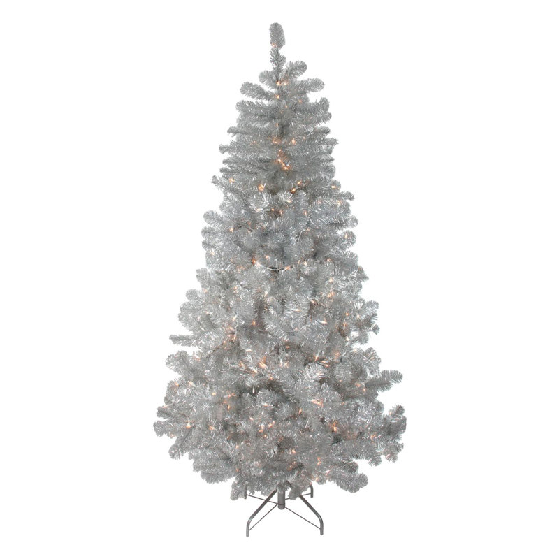 Arbre de Noël artificiel 7,5 po avec lumières Tinsel, 6.5' H