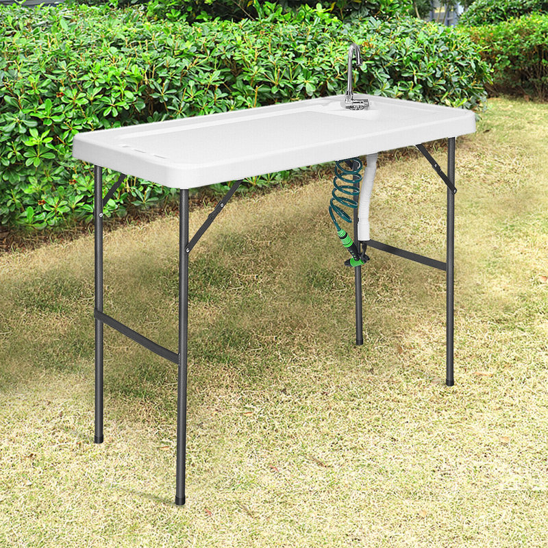 Table de camping pliante en acier Geatano