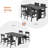 5-Piece Dining Table Set For 4-6 People, 63" Extendable Kitchen Table And 4 Cushion Chairs, Dining Room Table With Mdf Board & Metal Frame -2143613641-2143613647