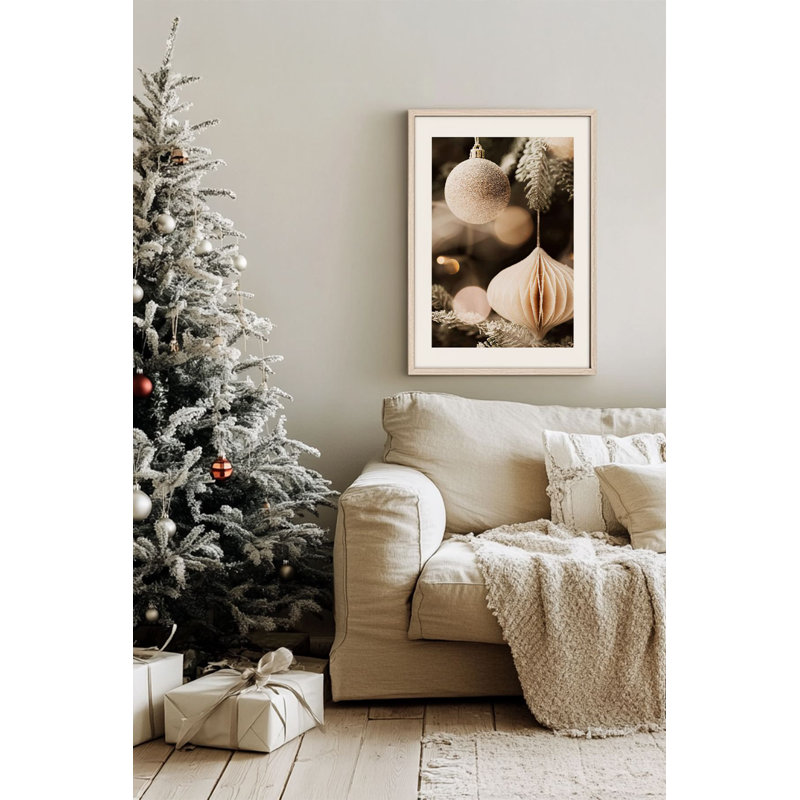Festive Christmas Decorative Framed Painting, 13.0 x 19.0 inches | 100% Solid Wood Frame (Thickness: 0.8 inches), 100% MDF Artwork | Digital Printing for Vibrant Colors, Perfect Holiday Wall Decor for Home & Office