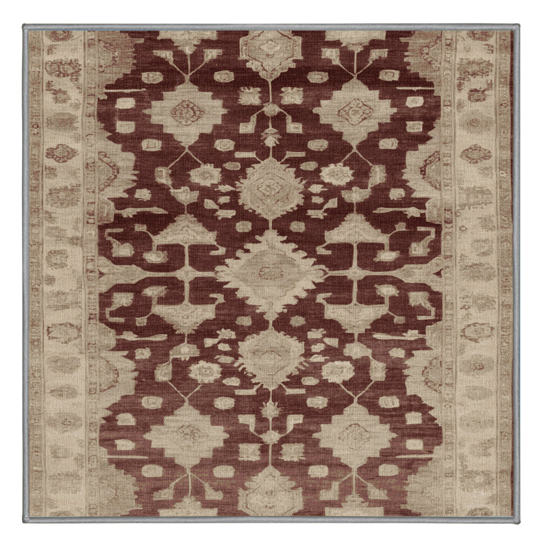 Machine Washable Overdyed Gray Area Rug, Square 8'