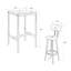 Bar Table Set with 2 Bar Stools, Counter Height Kitchen Bar Furniture with Backrest, Modern White & Gold Compact Bar Set for Small Spaces