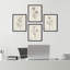 Fleurs abstraites botaniques encadrées sur papier, impression de 4 pièces-97782706-97782705