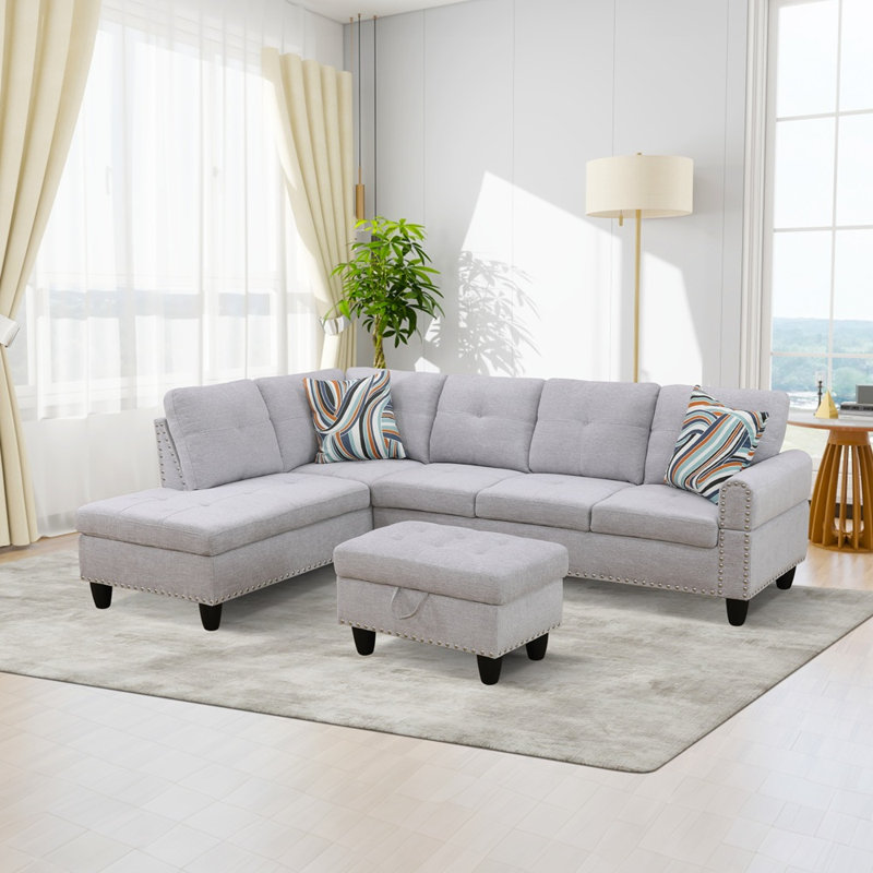 Oula The Vantura Sofa,Chaise& Ottoman Set - Left Hand Facing