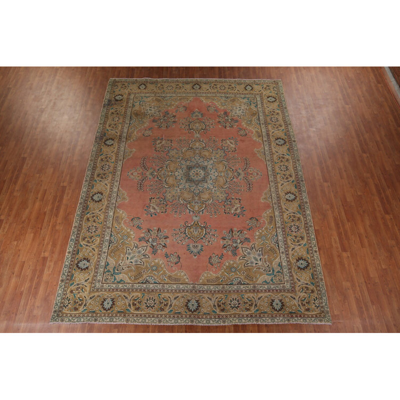 Handmade Pink Traditional Area Rug 10x13
