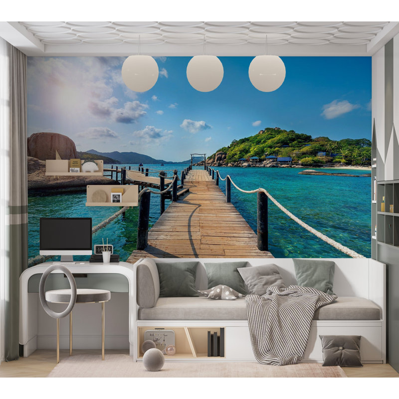 Papier peint de qualité supérieure - paradis tropical, L 96 po x l 120 po