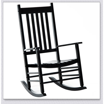 Chaise berçante d'extérieur Outsunny, chaise berçante de patio en bois avec accoudoirs lisses