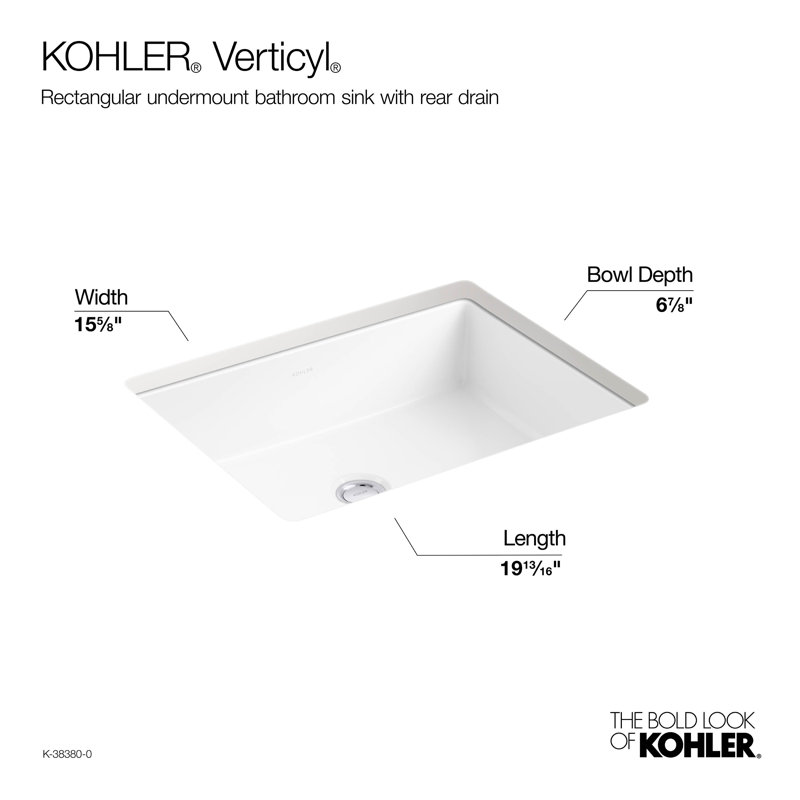 Verticyl 19-3/4 Rectangular Undermount Bathroom Sink