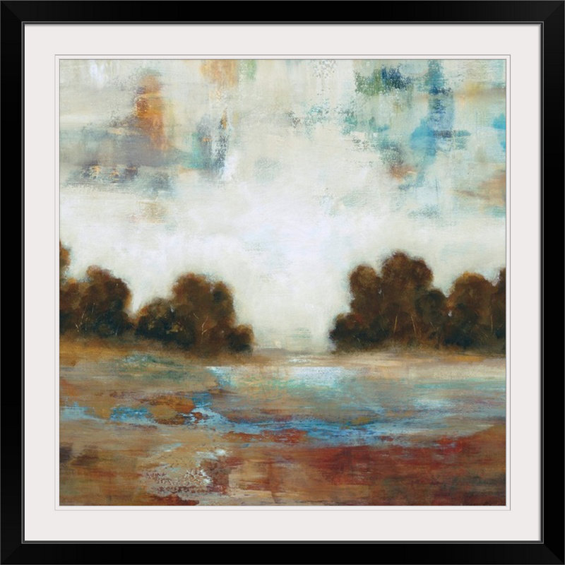 «Dagan Layered Scape» par Lisa Ridgers, reproduction d'art, Cadre noir, H 24 po x l 24 po x P 1 po